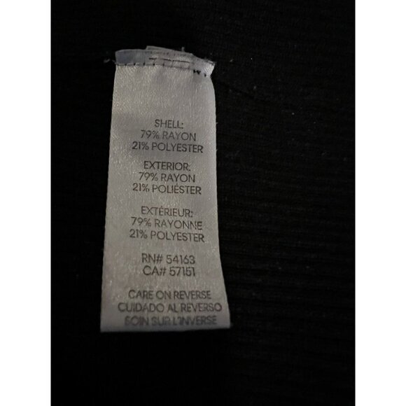 CALVIN KLEIN Women's Black Cropped Sweater Long Sleeve Pullover Ribbed - Picture 9 of 10